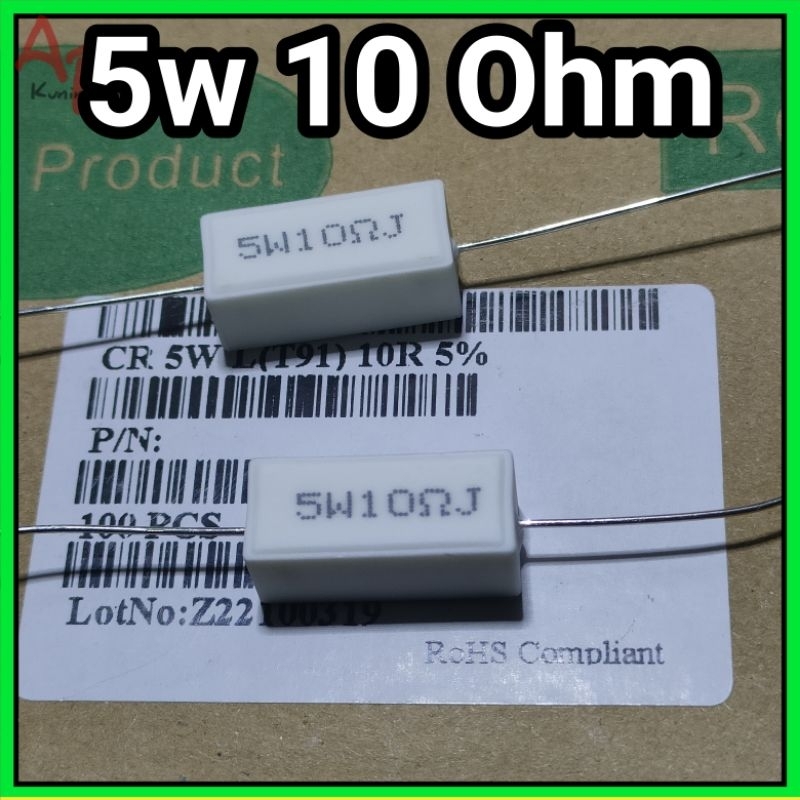 Resistor Taiwan 5W 5Watt 10R 1K5 4K7 6K8 10K 5 watt