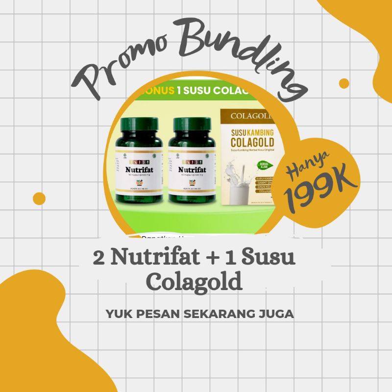 Penggemuk Badan Bpom Permanen Kapsul Nutrifat Paket Bundling 2 Nutrifat + 1 Susu Colagold