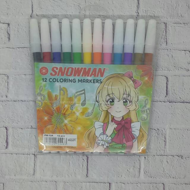 

SPIDOL KECIL SNOWMAN 12 WARNA COLOURING PEN PW-12A