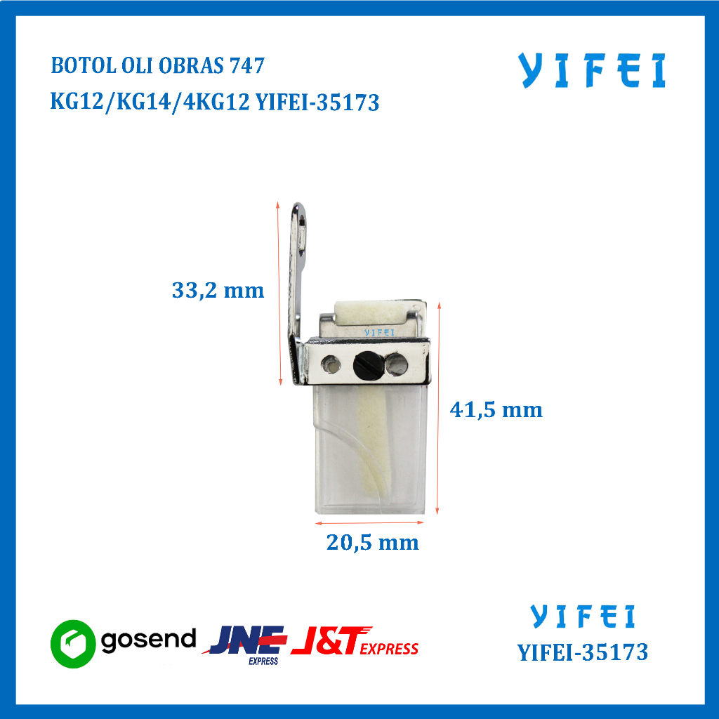 BOTOL OLI SET MESIN OBRAS INDUSTRI SIRUBA KG12/KG14/4KG12 YIFEI-35173