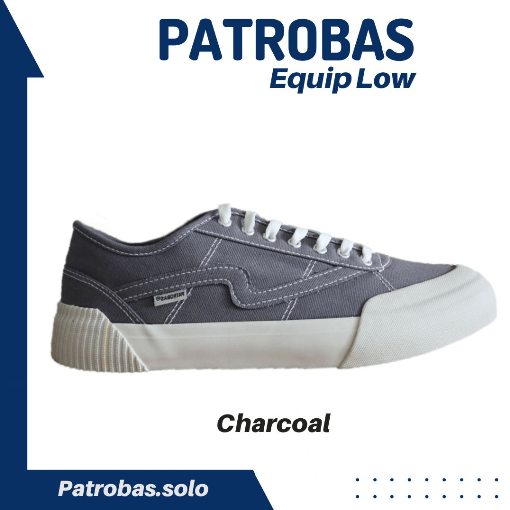 Patrobas Equip Low Charcoal Sepatu Sneakers Pria Wanita Petrobas Grey Original