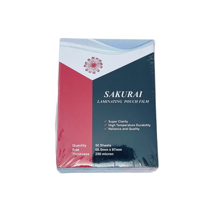 

(PACK) PLASTIK LAMINATING POUCH FILM KTP ID CARD 250 MICRON - SAKURAI