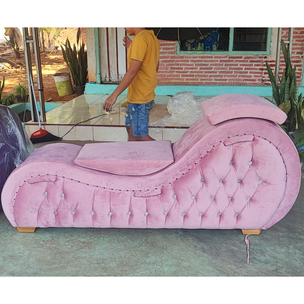 Sofa Kamasutra Romantis Jok Pink Bludru