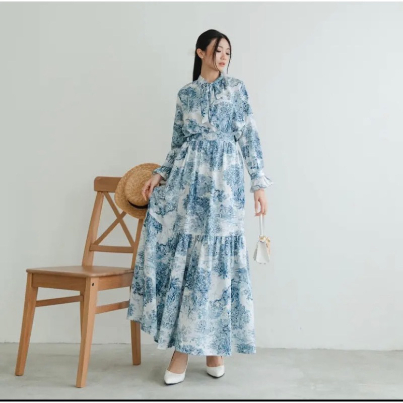 ONE SET GIAFLO SETELAN GIA SHAKILA MOTIF PRINTING PREMIUM KEKINIAN SETELAN BLOUSE ROK RUFFLE CANDA