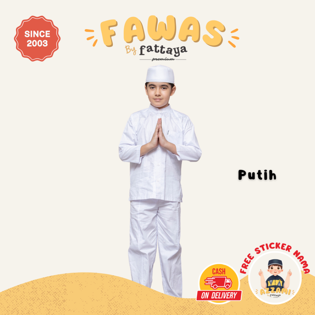 Fattaya Premium Koko Anak Fawas - Baju Muslim Laki-laki Busana Putra Islami untuk Buah Hati Setelan 
