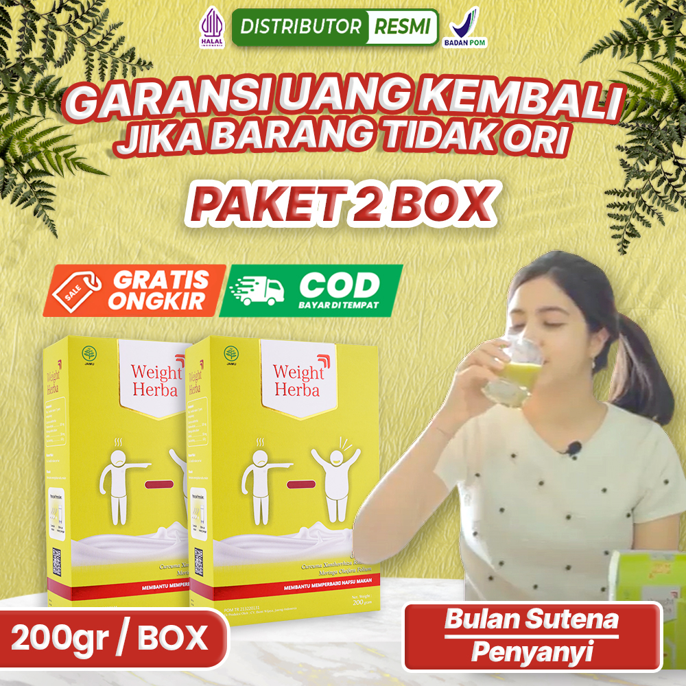

WEIGHT HERBA PROMO 2 BOX | Susu Dengan Formulasi Alami Atasi Susah Gemuk 100% Alami Tambah Berat Badan Ideal