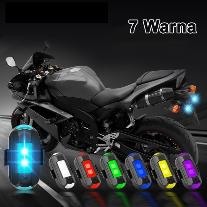 Lampu LED Kedip PESAWAT RGB Strobo 7 Warna USB Mobil Sepeda Motor S3M