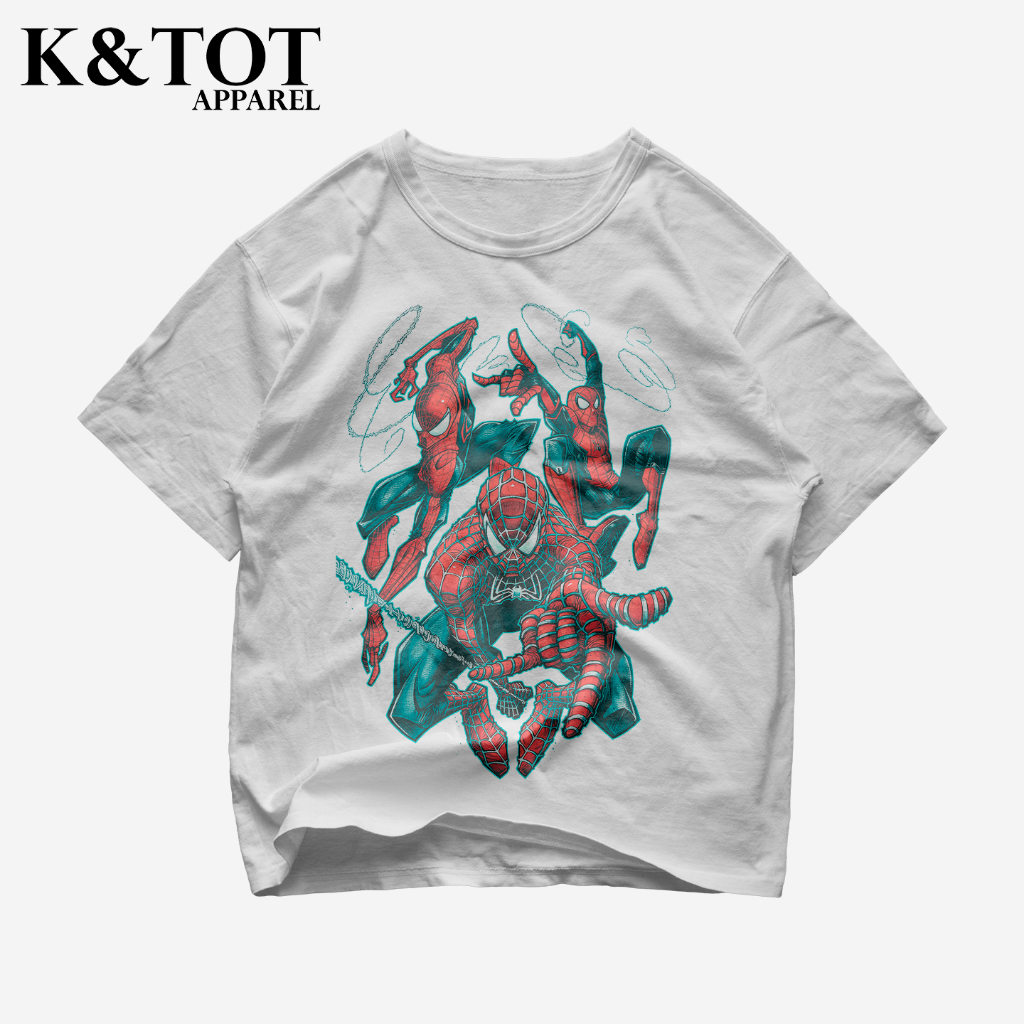 KNTOT - KAOS BAJU SPIDERMAN SPIDEY MARVEL AVENGERS 9 | TSHIRT OVERSIZE VINTAGE PUTIH BOOTLEG - PRIA 