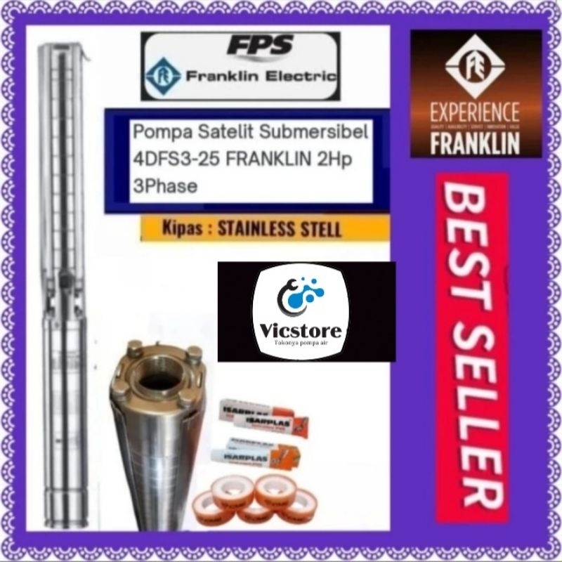Pompa satelit Franklin 2hp 3phase submersible drakos 4dfs3/25 4inch 4"