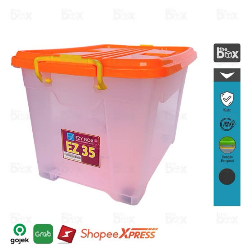 EZY BOX CONTAINER 35 LITER DENGAN RODA