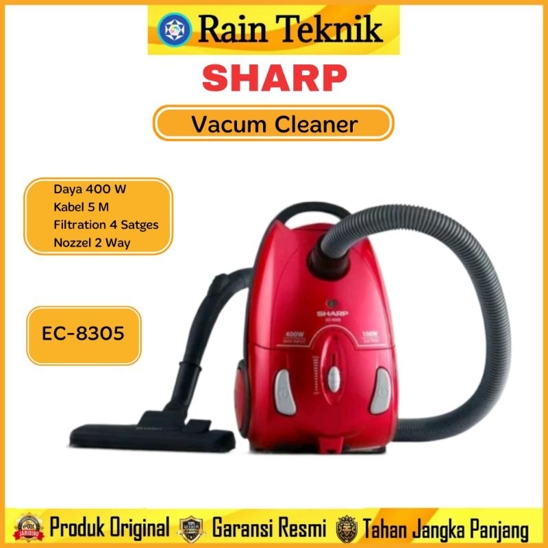 Vacum Cleaner Sharp EC-8305 (400Watt) Low Wattage / Penyedot Debu Pembersih Debu Praktis dan Efektif