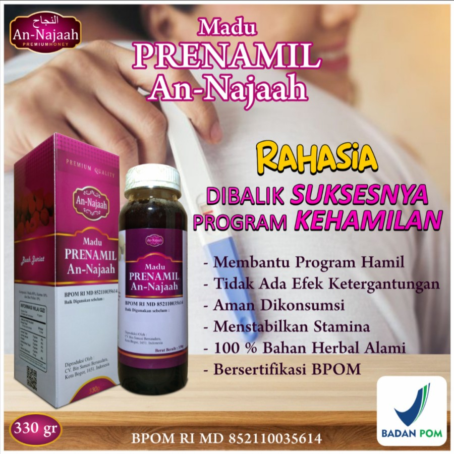 Madu PROMIL Zuriat Plus Kurma Muda Suami Istri | GRATIS 1 TES PACK | Ganti Kemasan Madu Prenamil BPO