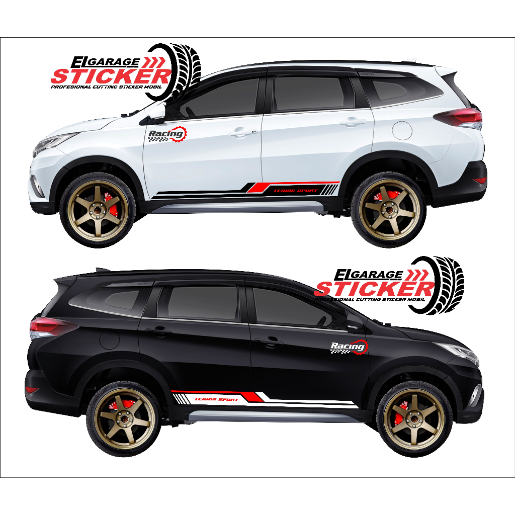 stiker mobil terios stiker variasi body samping mobil terios stiker striping mobil terios
