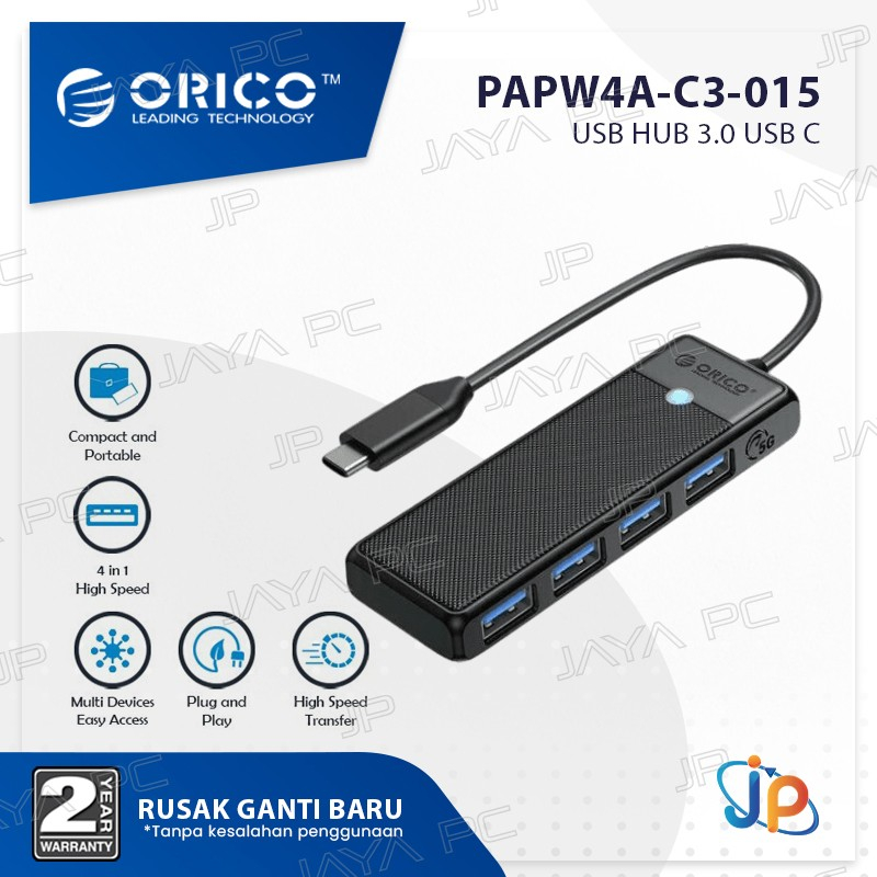 Orico PAPW4A-C3-015 USB-C To 4 Port USB 3.0 HUB Expansion