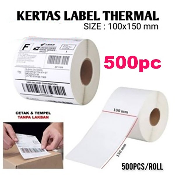

HOKI TAPE LABEL STICKER THERMAL 100x150MM ISI FULL 500pcs
