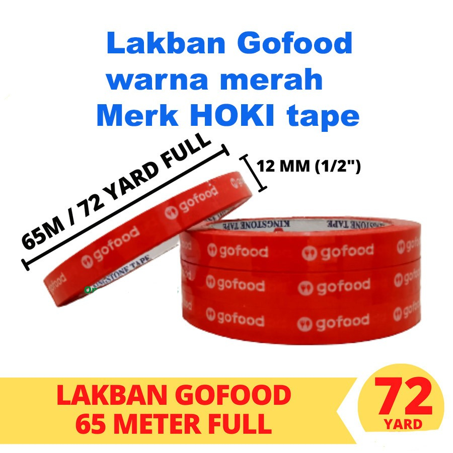 

ISOLASI ONLINE GOFOOD 1/2" (12MM X 65M) / SOLATIP / LAKBAN / PRINTING