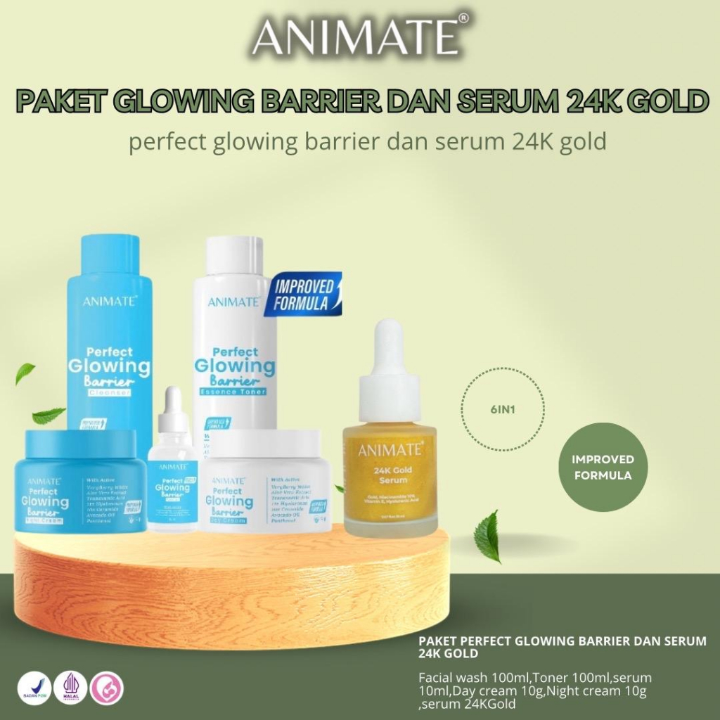 PAKET GLOWING BARRIER DAN SERUM 24K GOLD