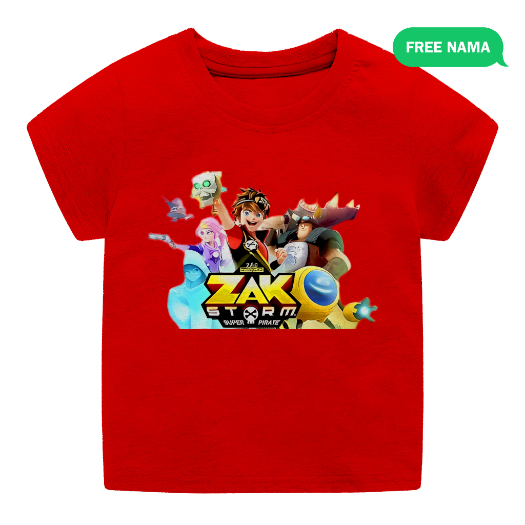 kaos baju anak zak storm free nama
