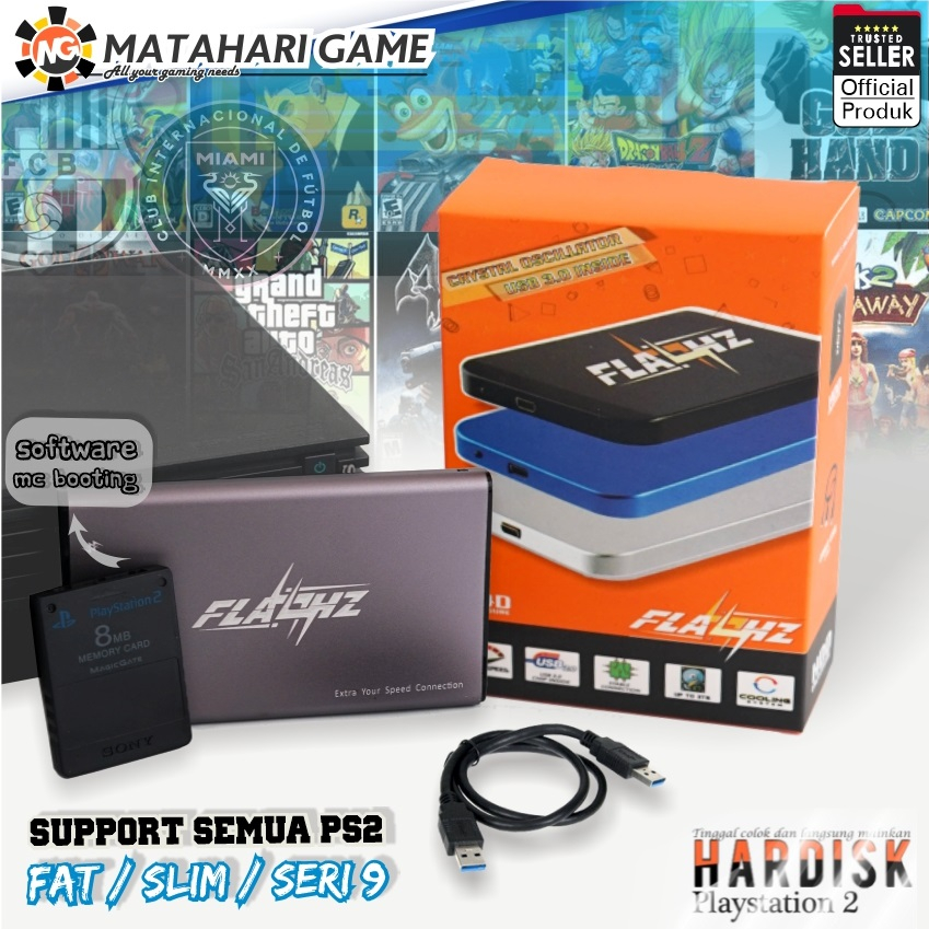 [ FLASHZ ] HDD320GB Playstation2 Hardisk Eksternal PS2 SUPPORT Playstation2 Cepat & Stabil