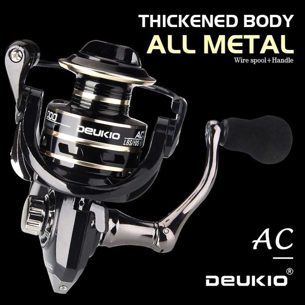 Deukio AC2000 Rell Pancing Gulungan Metal Spool Spinning Fishing Reel 5.2:1 Gear Ratio