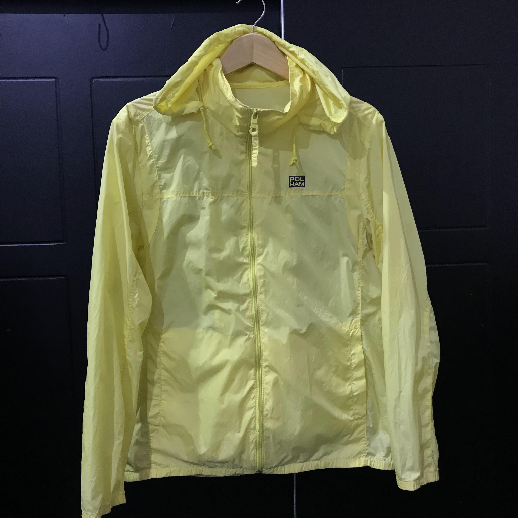 jaket parasut running polham packable M kuning