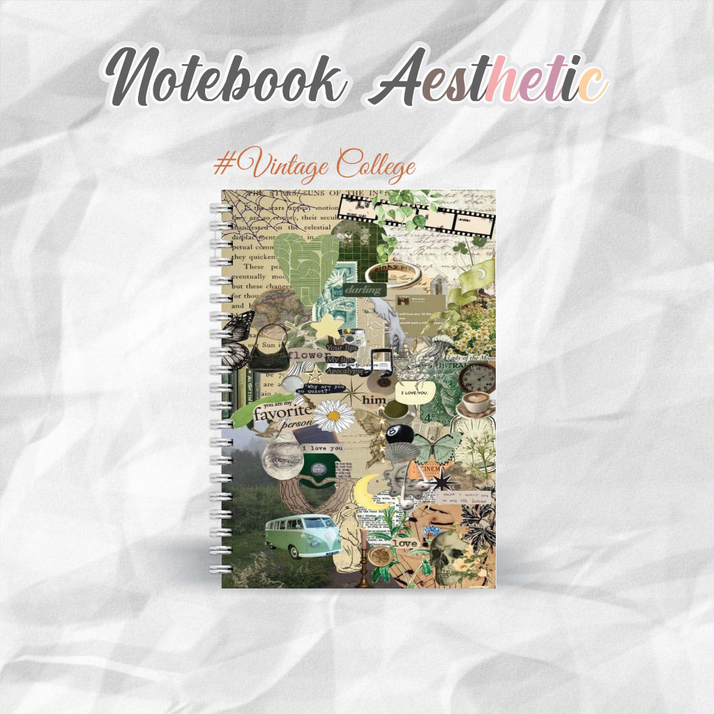 

NOTEBOOK A5 VINTAGE COLLEGE CATATAN/JURNAL BOOKPAPER GRID/KOTAK2#DOTTED/TITIK2#BLANK/POLOS