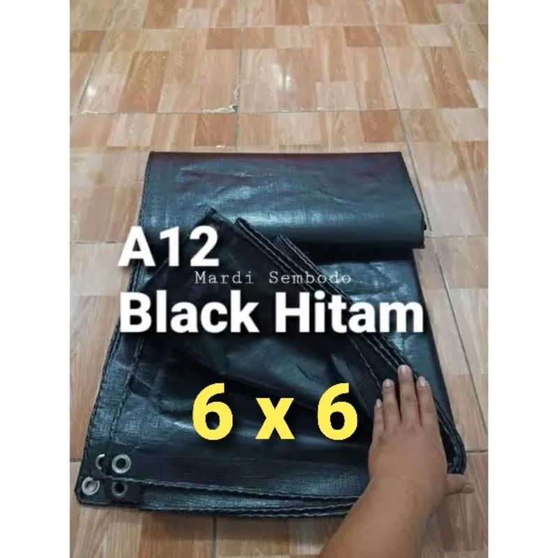 Terpaulin Terpal 6x6 meter tebal A12 Hitam korea original