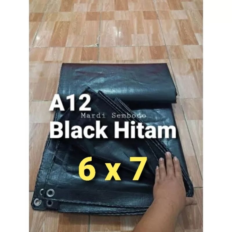 Terpaulin Terpal 6x7 meter tebal A12 Hitam korea original