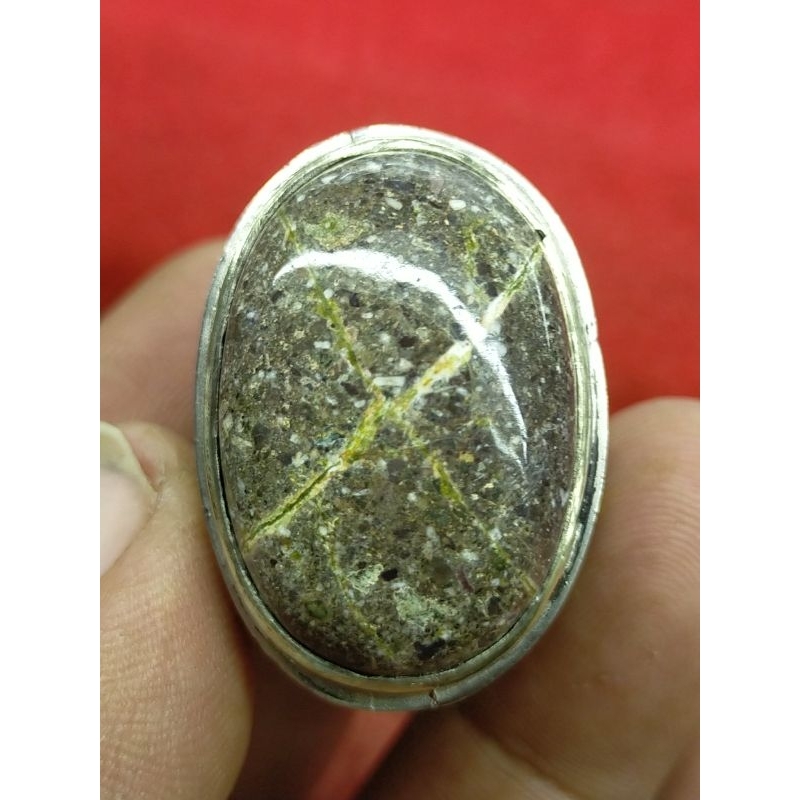 cincin batu akik natural akik motif tapak jalak srigunting langka