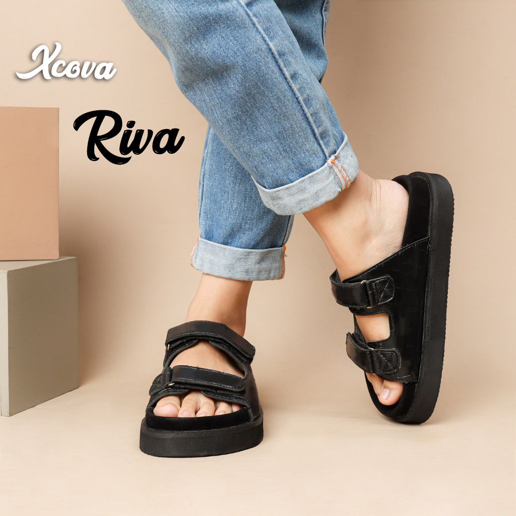 Sandal Platform Wanita RIVA Sendal Wedges cewek sandal platform wedges wanita
