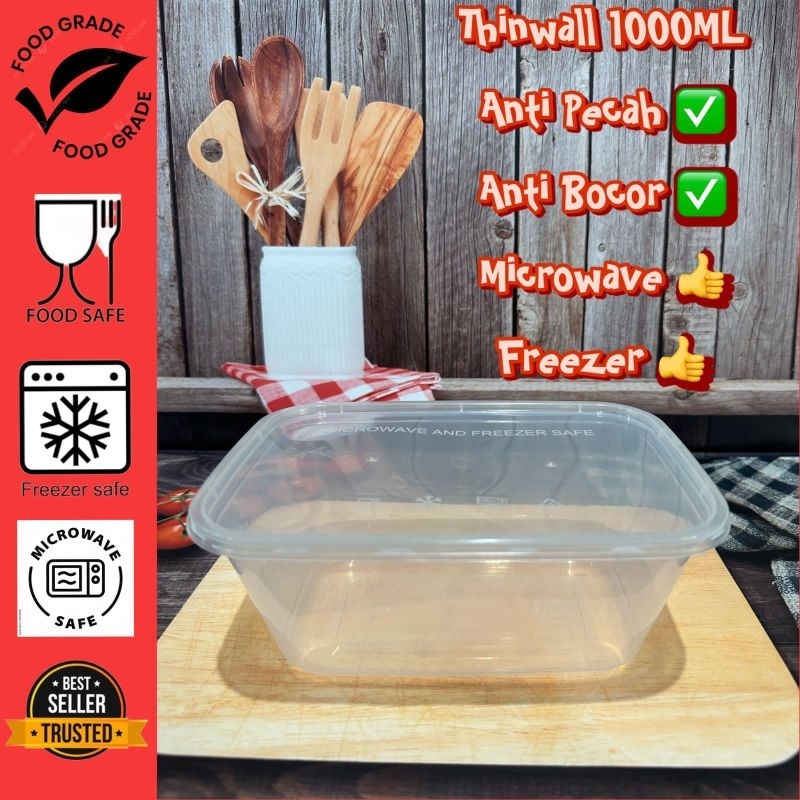 Minimal order 25 pcs,Kotak Makan Plastik Tinwall/Microwave uk 1000 ml