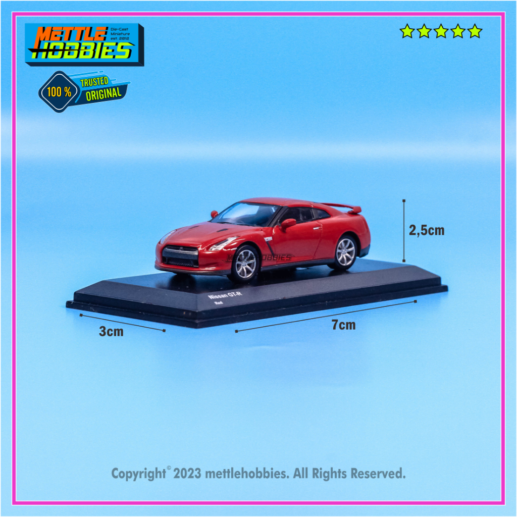 Kyosho Beads Nissan GT-R (R35) Diecast Miniatur Replika Mobil 1:64 Red