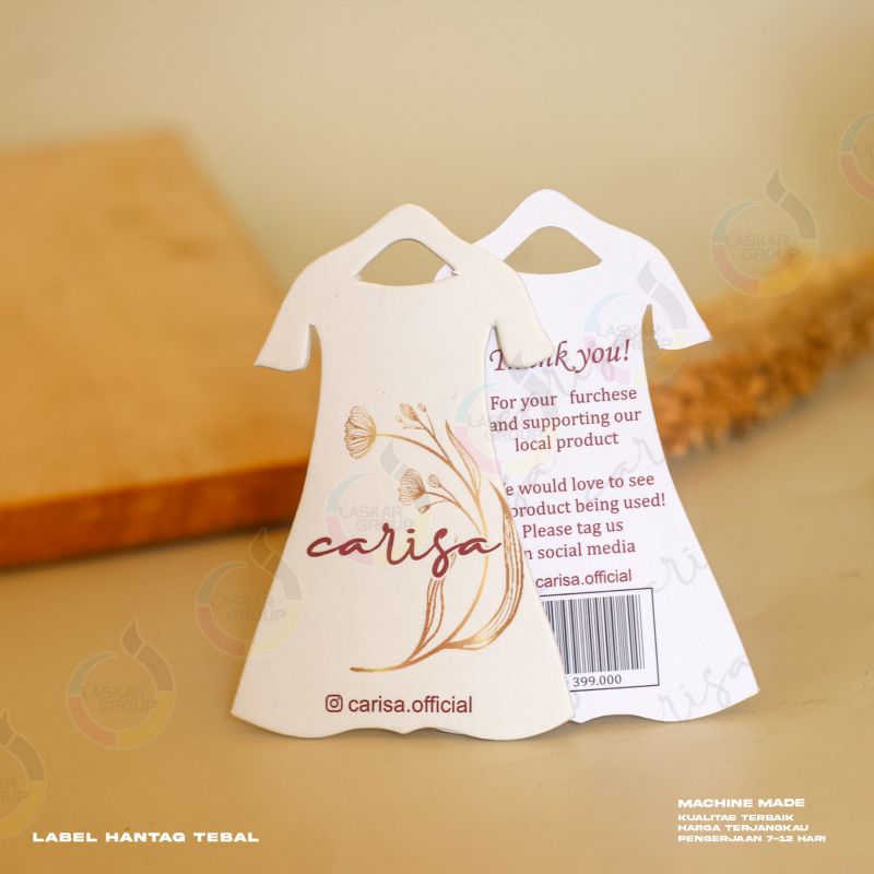 

label hangtag (310 gsm), hangtag distro, hangtag tipis, hangtag baju