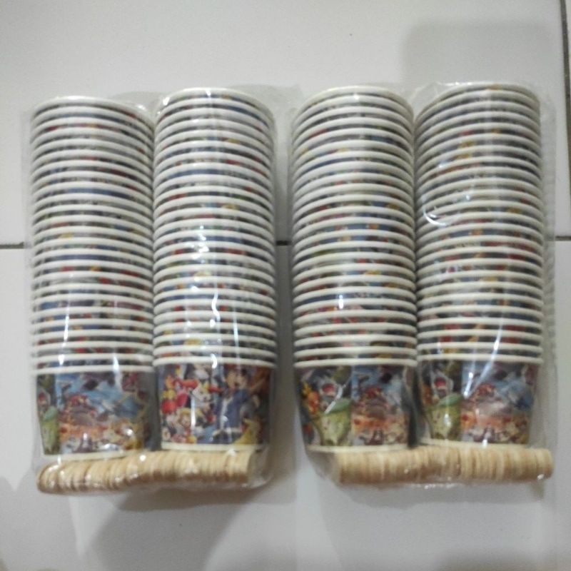 Cup Ice Cream kertas (50 pcs) / Cup ice CK 2000 Starindo / Gelas ice cream kertas includ sendok ice 