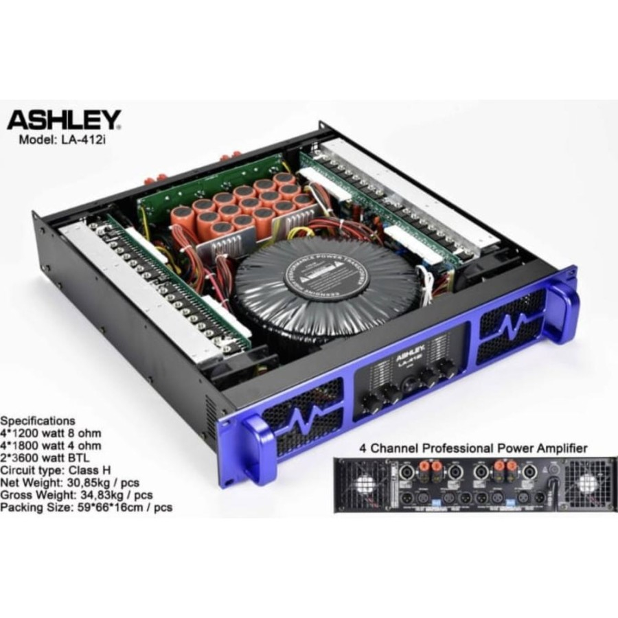 Power Ashley LA 412 i Amplifier 4 Channel Ashley LA 412i Original