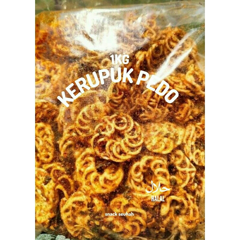 

seblak kering krupuk pedo extra pedas daun jeruk 1kg