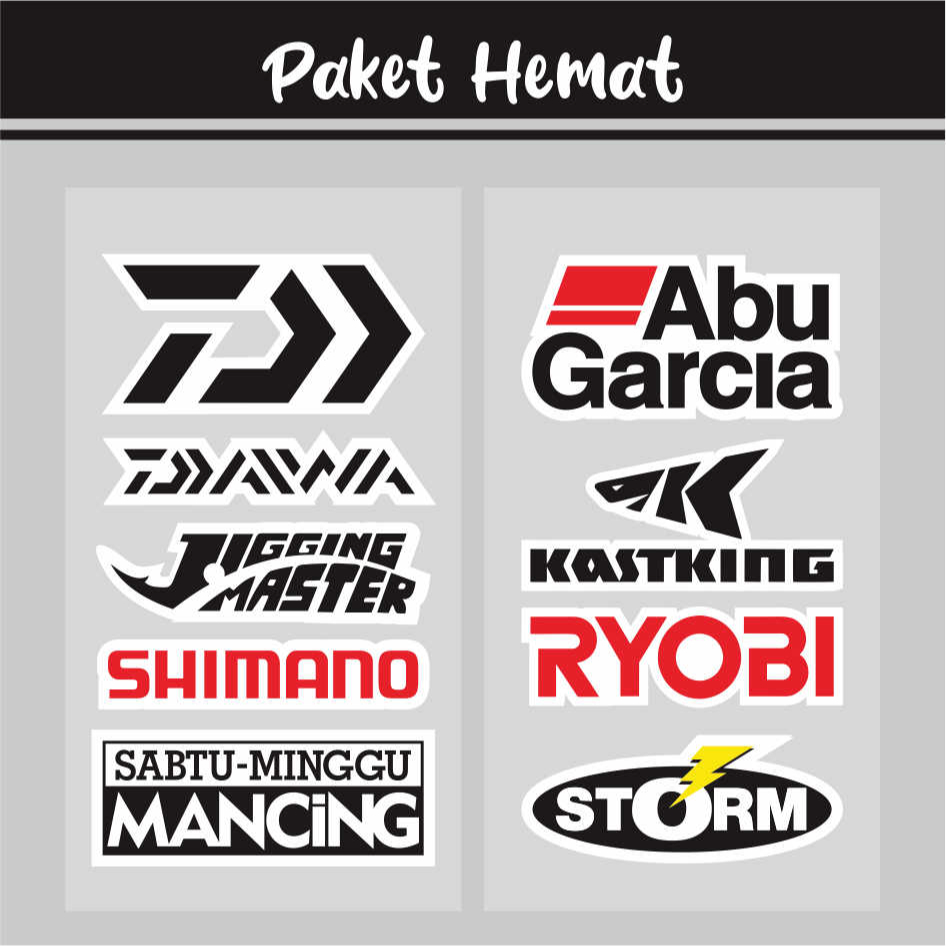 Sticker Mancing Murah Banget Stiker Mancing Mania, Steker Merk Mancing 001