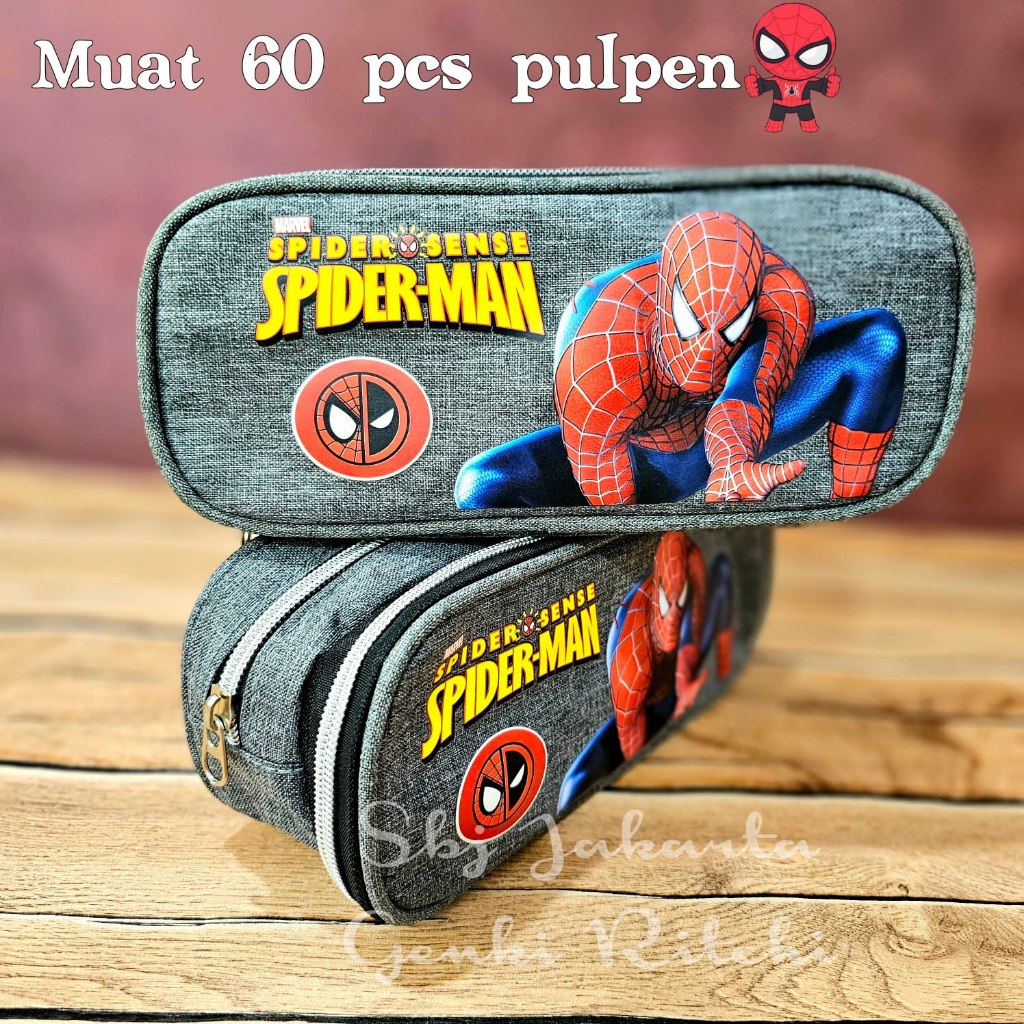 

Tempat Pensil Kotak pensil 2 layer Spiderman avengers kapasitas besar