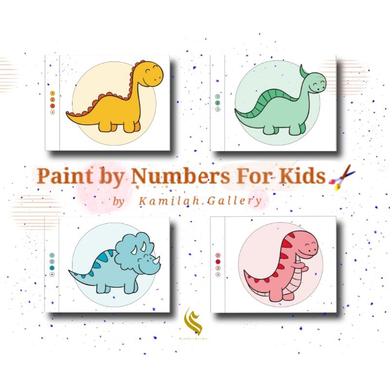 

Paint by Numbers For Kids Varian Dinosaurus / Lukis Gambar dengan Nomor