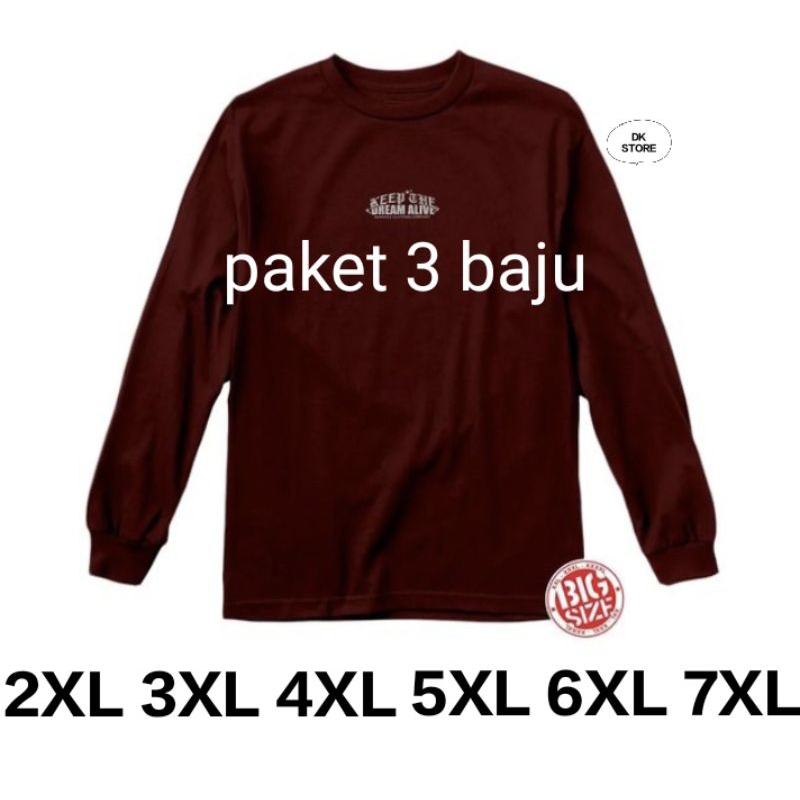 kaos jumbo pria lengan panjang 2xl 3xl 4xl 5xl 6xl 7xl ~ kaos lengan panjang distro ~ random