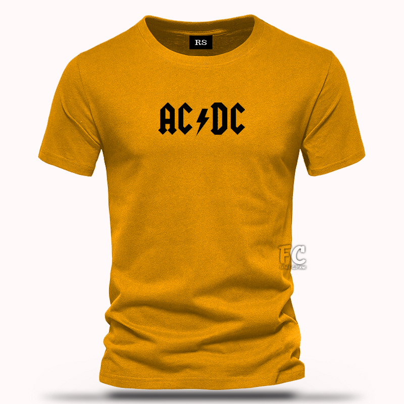 Kaos AC DC Original Kaos Lengan Pendek Cowok-Cewek Sablon Hitam Kaos Katun