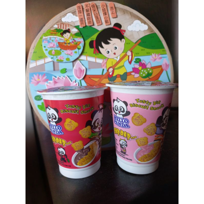 

Hello panda dip dip meiji / snack biskuit cup 20gr