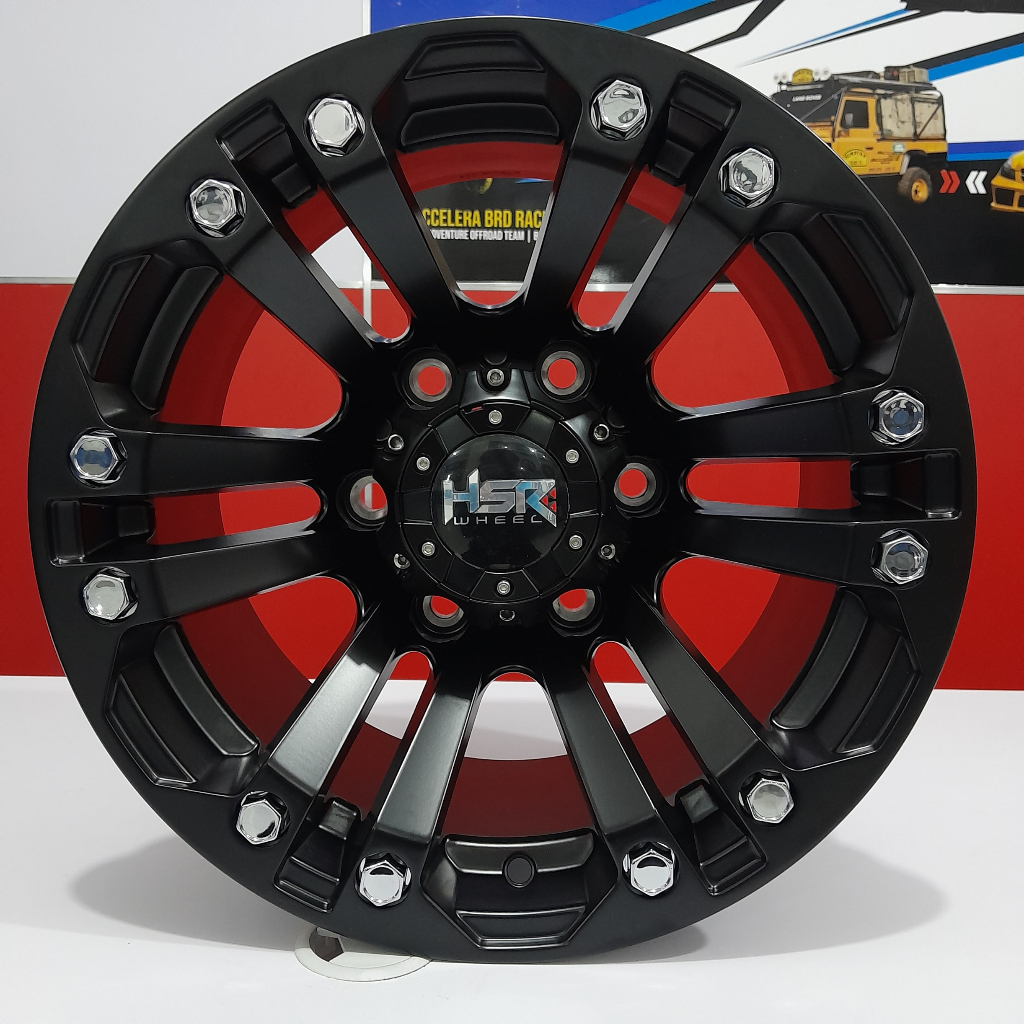 jual velg ring 15 pajero Fortuner oproad hsr JT69 lobang baut 6x139,7 black velg mobil ring 15 murah