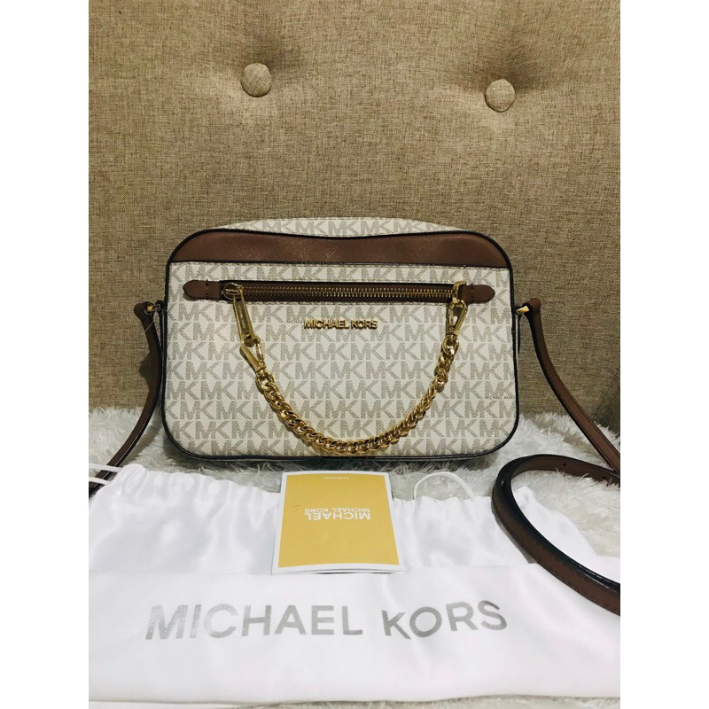 MK Jetset chain crossbody Sign Vanilla brown