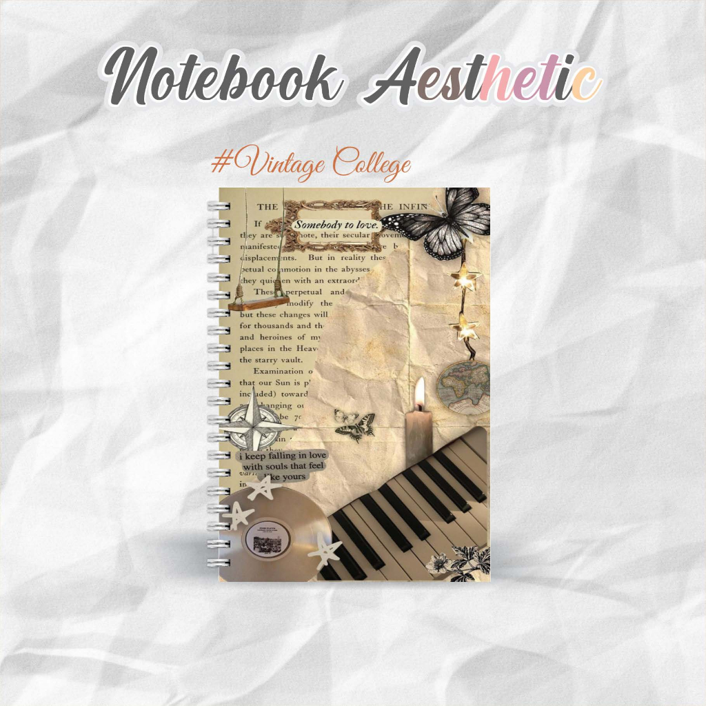 

NOTEBOOK A5 VINTAGE COLLEGE CATATAN/JURNAL BOOKPAPER GRID/KOTAK2#DOTTED/TITIK2#BLANK/POLOS
