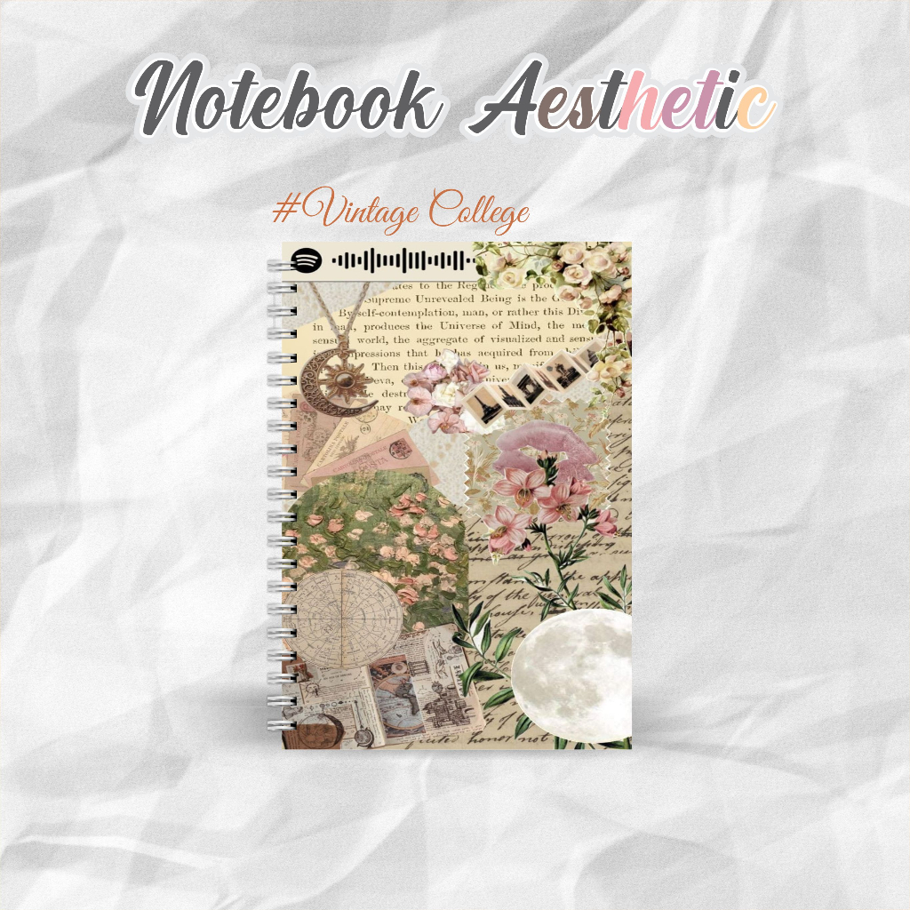 

NOTEBOOK A5 VINTAGE COLLEGE CATATAN/JURNAL BOOKPAPER GRID/KOTAK2#DOTTED/TITIK2#BLANK/POLOS