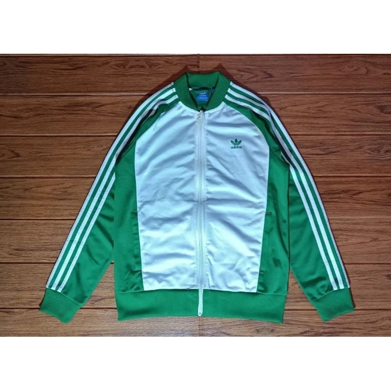 TRACKTOP ADIDAS GREEN LIST PUTIH SECOND ORIGINAL FIREBIRD EUROPA BIG LOGO 100% 4DIDAS