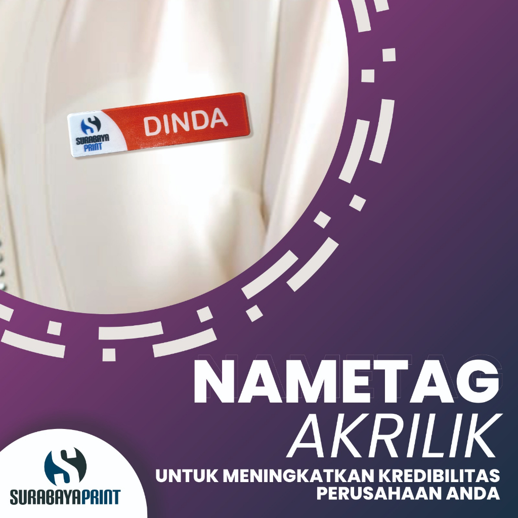 

CUSTOM NAMETAG AKRILIK PRINT UV/ PIN CUSTOM NAMA DADA LOGO AKRILIK / AKRILIK MAGNET / AKRILIK PENITI