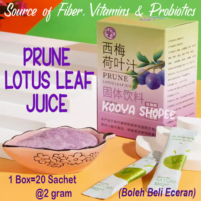 

Prune Lotus Leaf Juice Ecer 1 Sachet Fiber Vitamin Drink Probiotik Fat Loss Diet