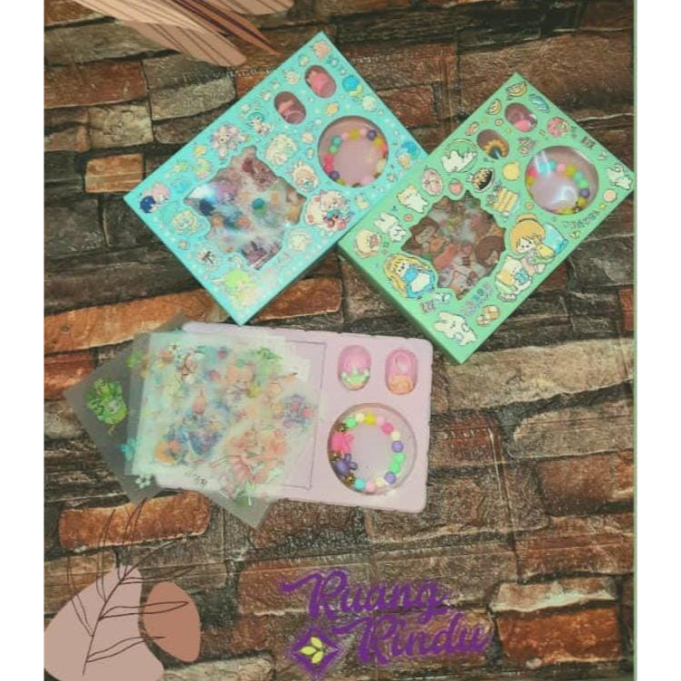 

STIKER KOREA Paket Stiker Gelang Cincin Set Viral 2D